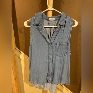 Thread & Supply denim sleeveless button up size large